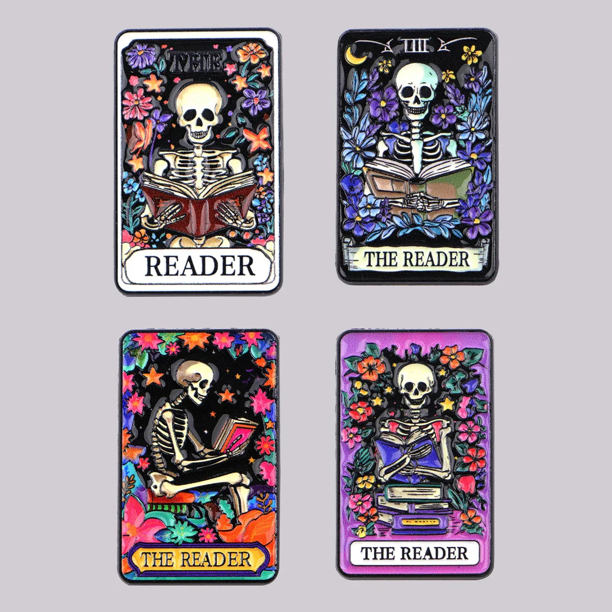 Skeleton Tarot Enamel Pin – READER Brooch