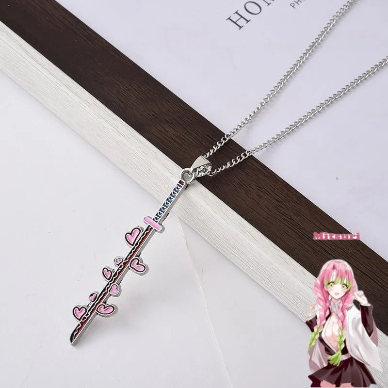 Demon Slayer Necklace – Kimetsu no Yaiba Enamel Pendant Choker Cosplay Jewelry