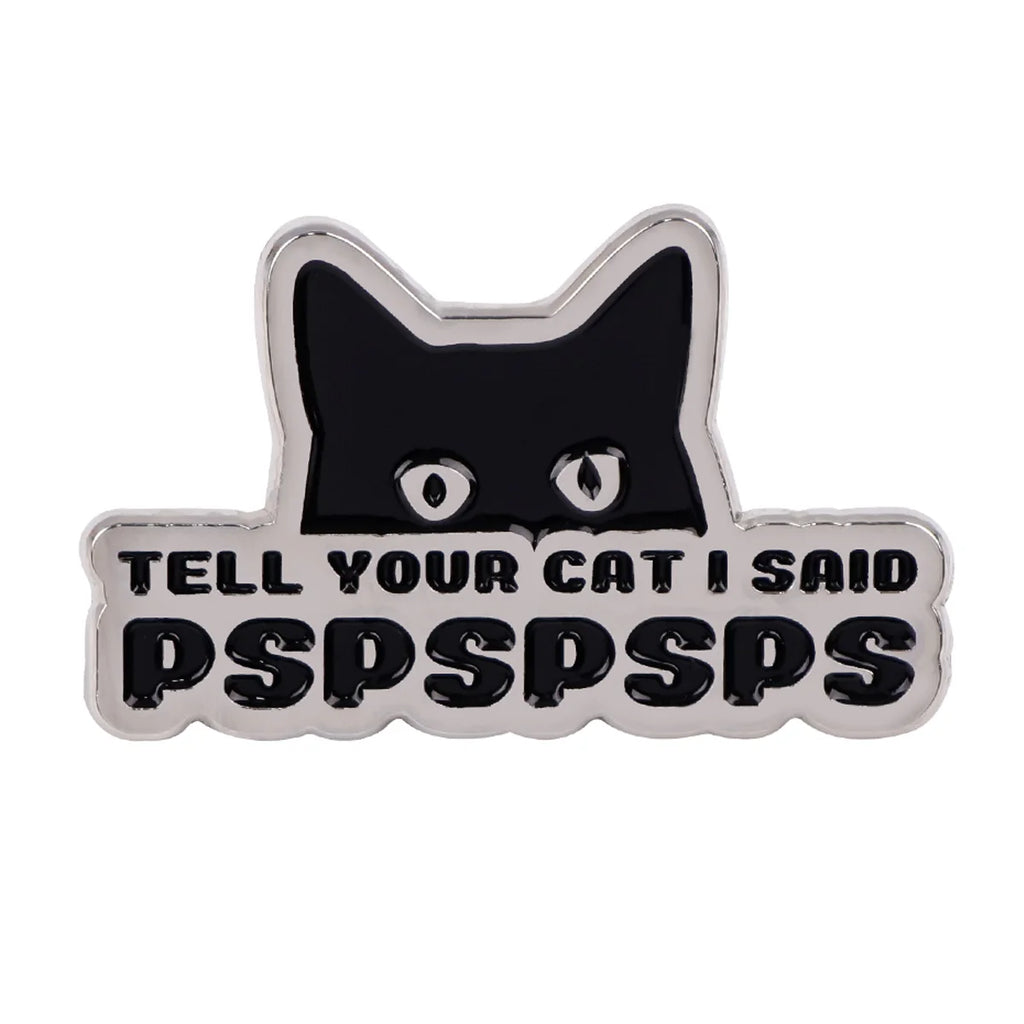 Cute Black Cat Enamel Pin – Witchy Halloween Brooch