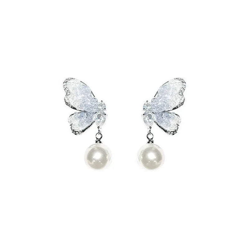 Shiny Zircon Pearl Butterfly Jewelry