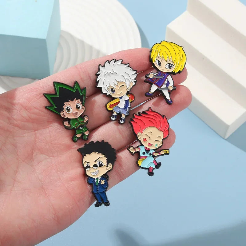 Hunter x Hunter Enamel Pin Set (5PCS) – Anime Lapel Badges for Clothes, Bags & Cosplay