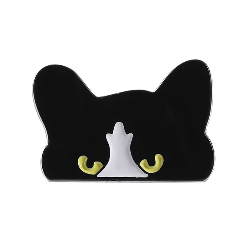 Peeking Black Cat Enamel Pin