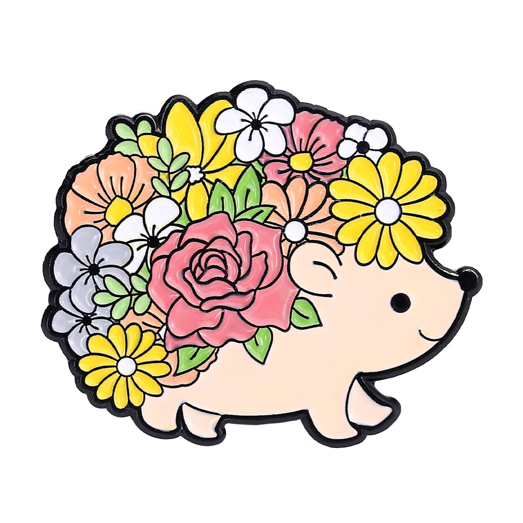 Nature-Inspired Enamel Pins – Hedgehog, Cat & Frog
