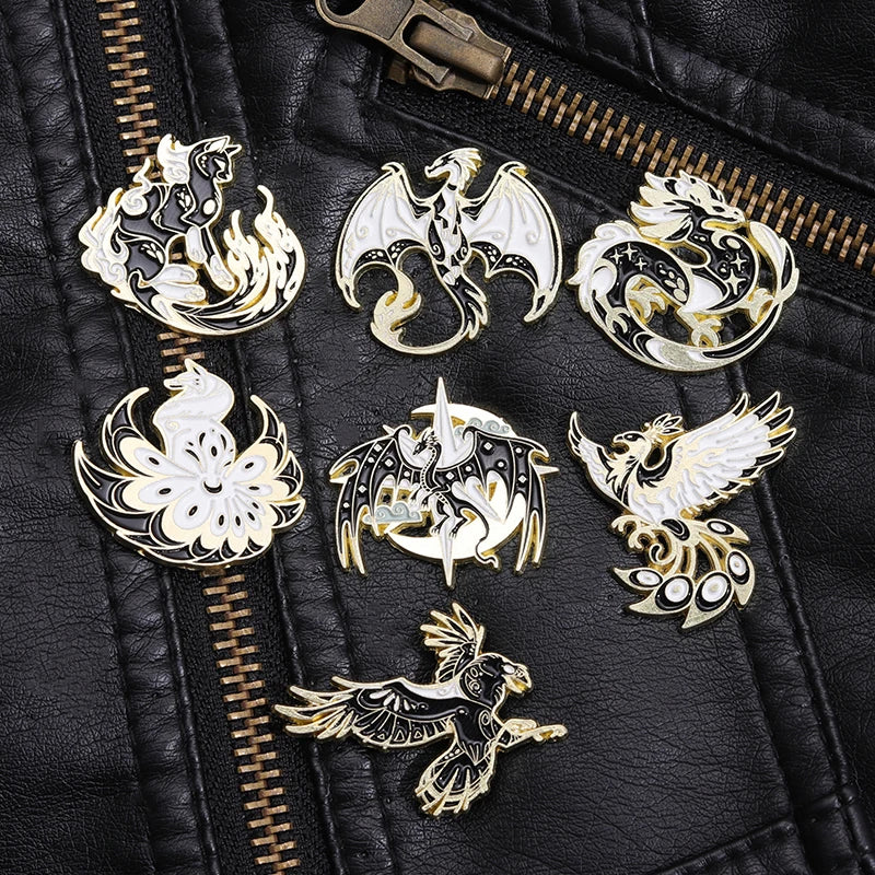 Animal Enamel Pin – Eagle, Dragon & Bird Brooch Badge