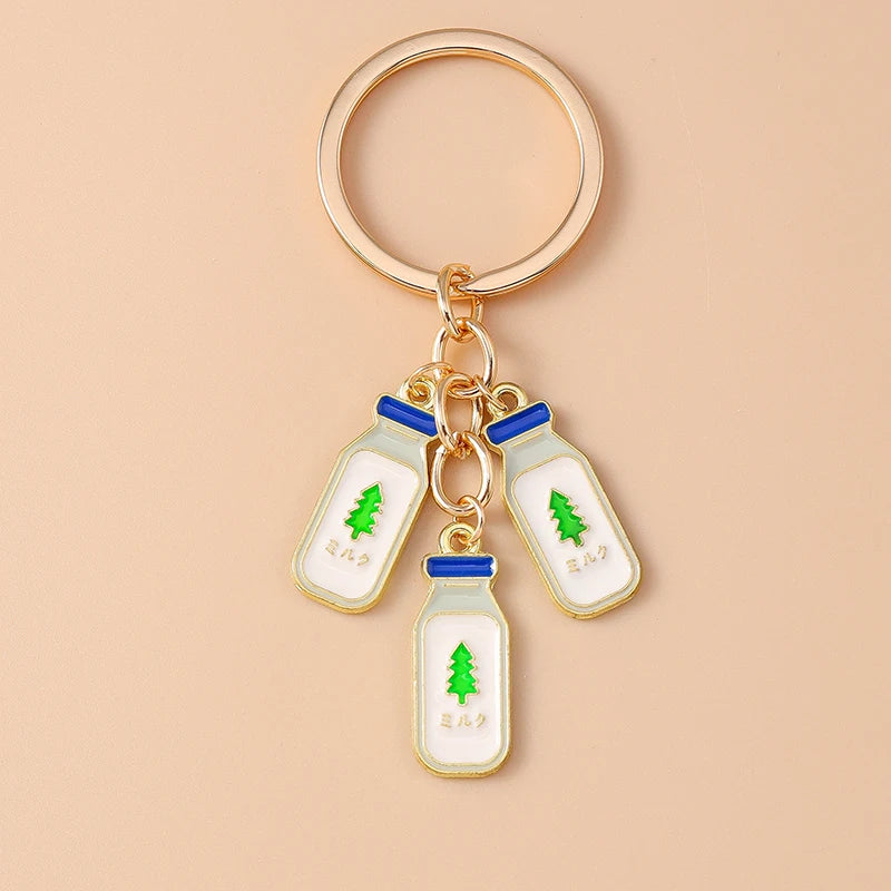 Red Wine Keychain – Cute Enamel Key Ring for Handbags