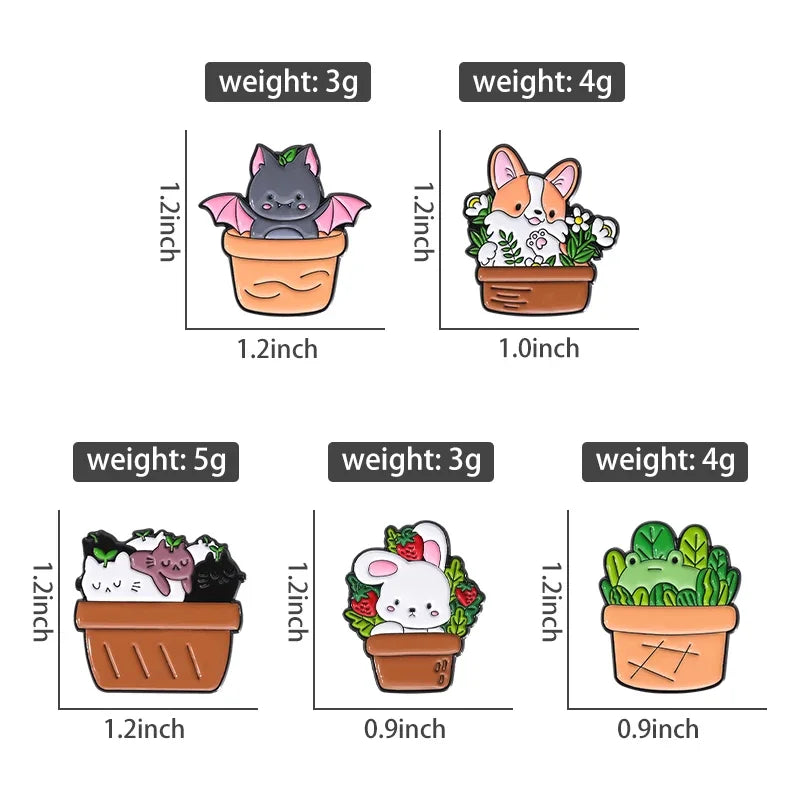 Kawaii Animal Brooch – Cute Enamel Pin Series
