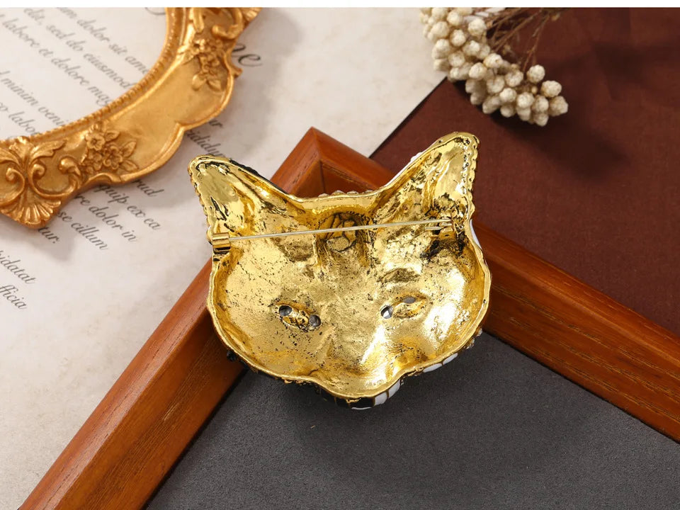 Retro Enamel Cat Mask Jewelry