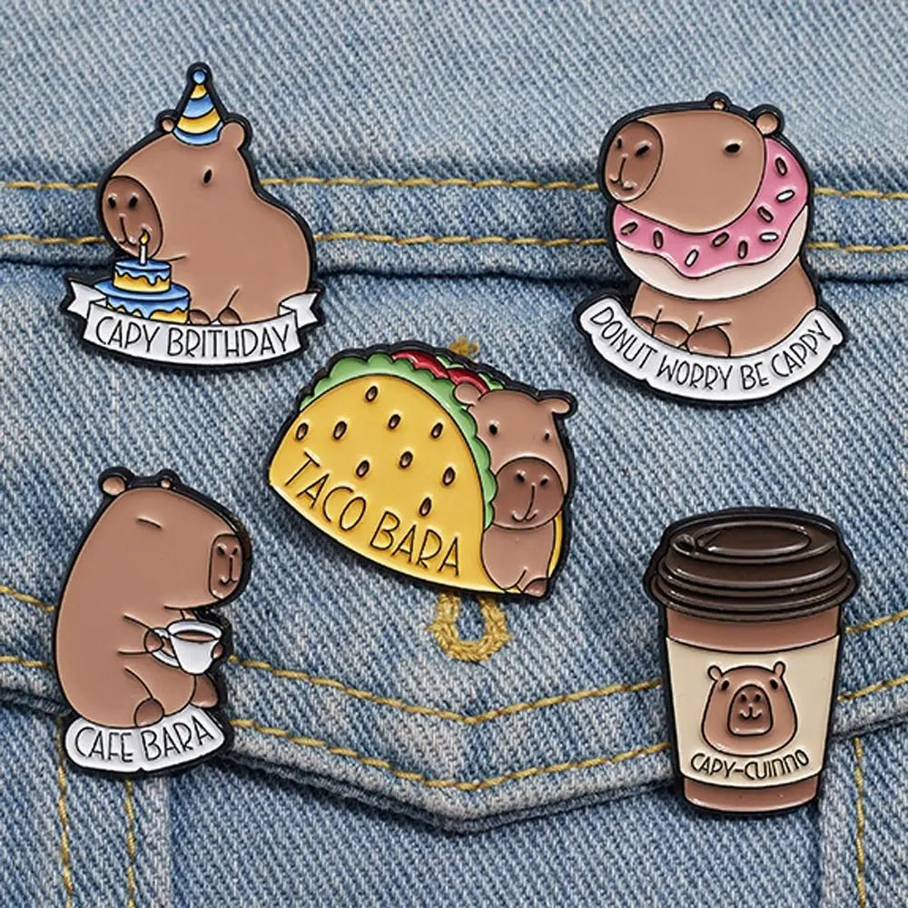 Capybara & Dolphin Brooch – Cute Bag Charm