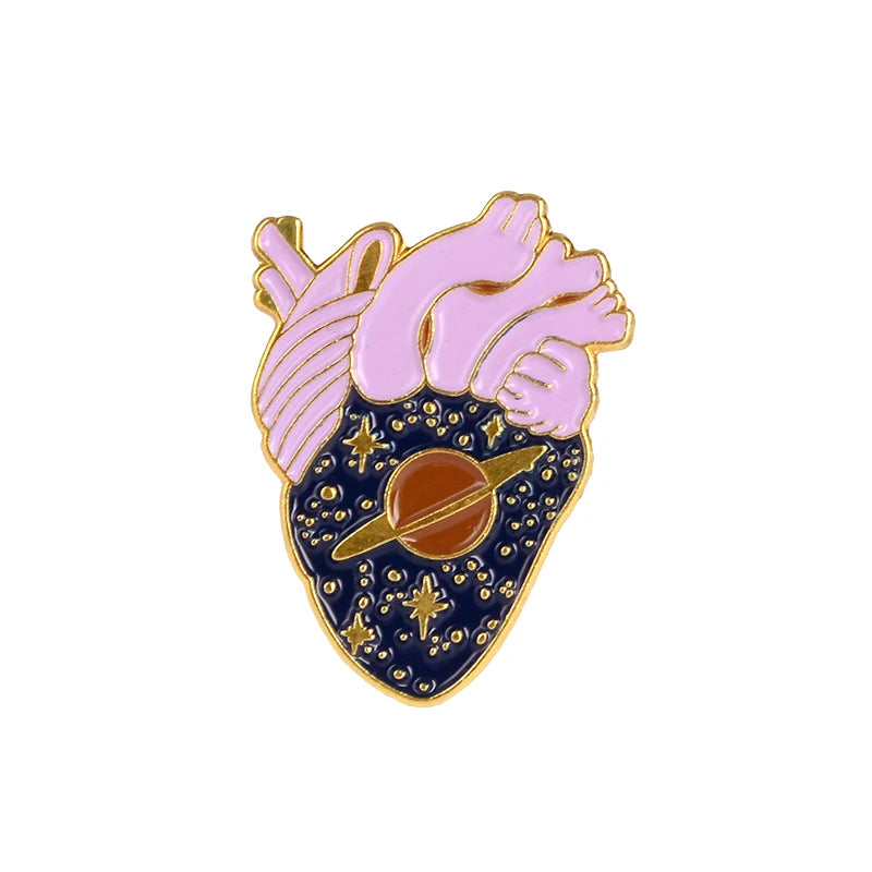 Anatomical Heart Enamel Pin – Medical Brooch Gift