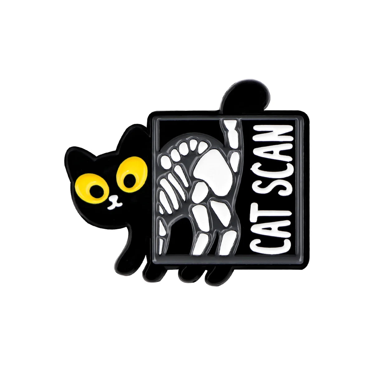 Cute Black Cat Enamel Pin – Witchy Halloween Brooch