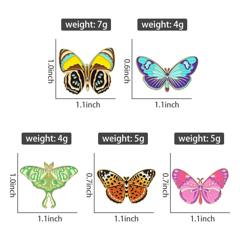 Colorful Butterfly Enamel Pin – Cute Insect Brooch