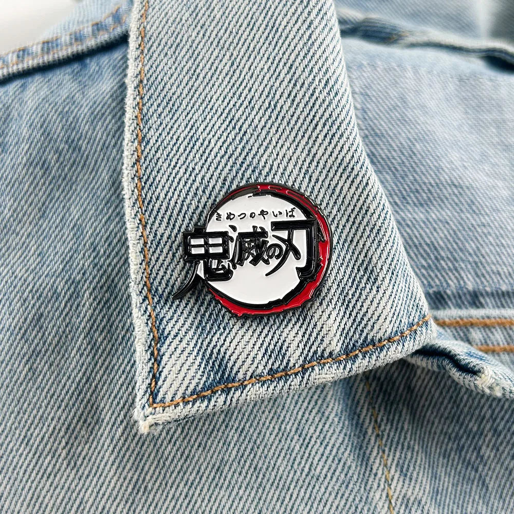 Demon Slayer Kimetsu no Yaiba Enamel Pin – Anime Logo Lapel Badge for Backpack, Hat & Clothing Accessories