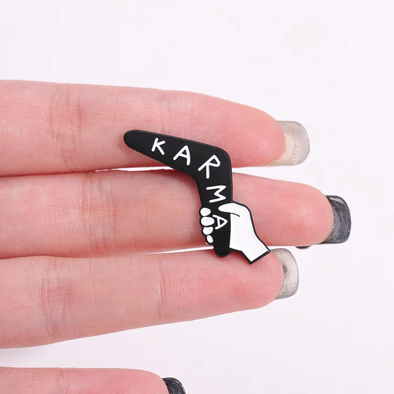 Karma Pin – Buddhist Lapel Badge, Faith Jewelry Gift
