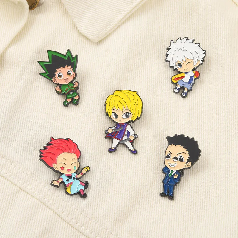 Hunter x Hunter Enamel Pin Set (5PCS) – Anime Lapel Badges for Clothes, Bags & Cosplay
