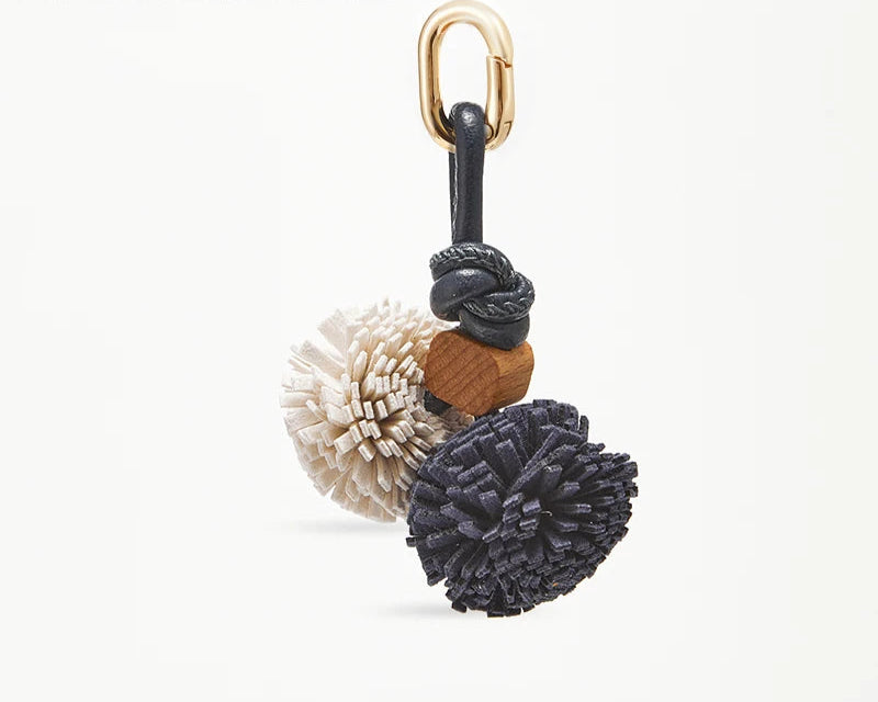 High-Grade Leather Flower Ball Tassel – Bag & Car Pendant