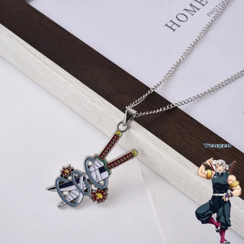 Demon Slayer Necklace – Kimetsu no Yaiba Enamel Pendant Choker Cosplay Jewelry