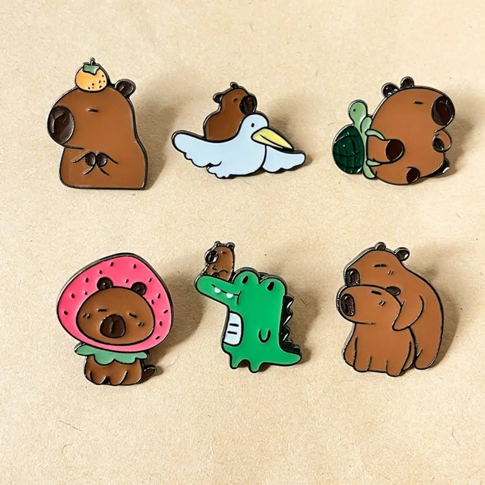 Capybara & Dolphin Brooch – Cute Bag Charm