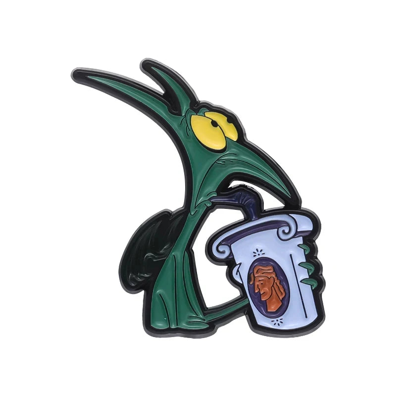 Hercules Panic Soda Enamel Pin – Funny Cartoon Brooch Badge
