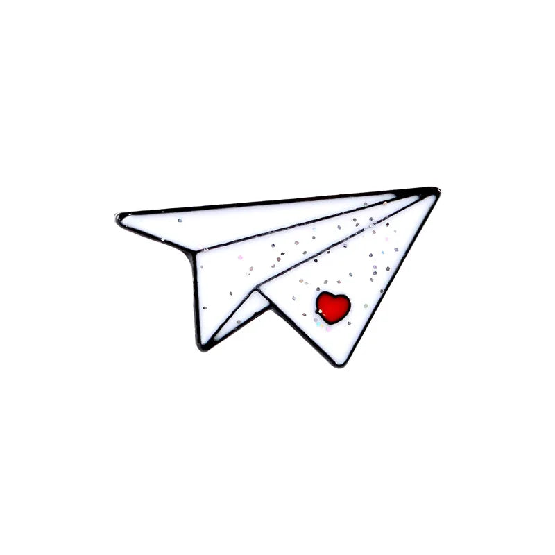 Love Paper Plane Brooch – Cute Boat Enamel Pin Gift