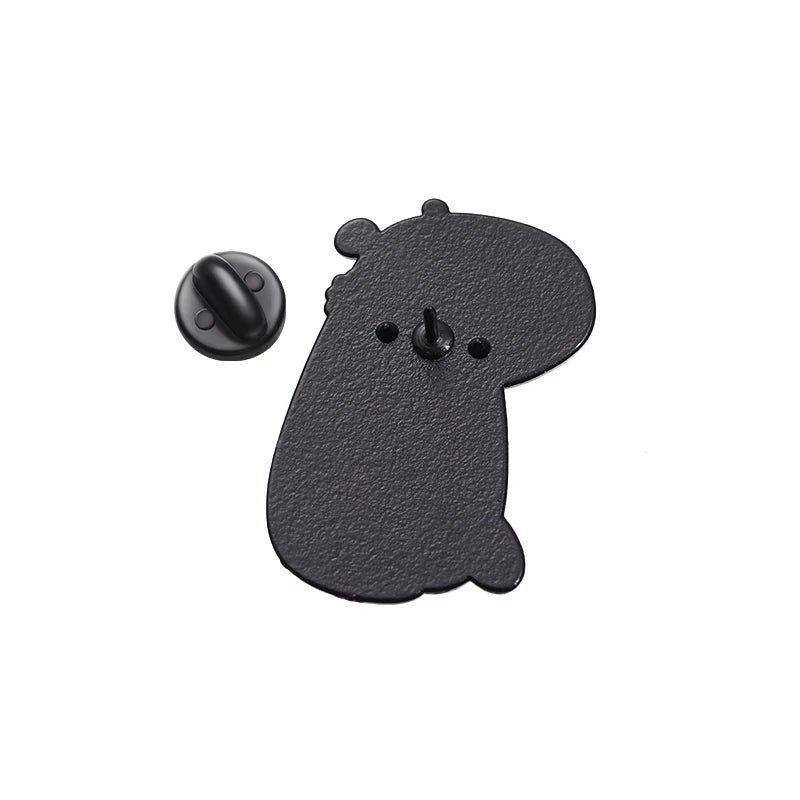 Capybara Love Enamel Pin – Cute Couple Brooch
