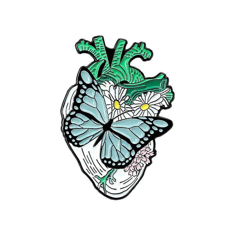 Anatomical Heart Enamel Pin – Medical Brooch Gift