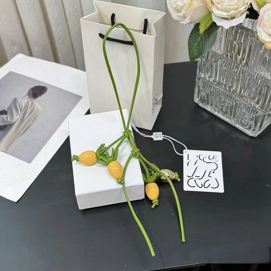 Raspberry & Blackberry Charm – Leather Bag Accessory