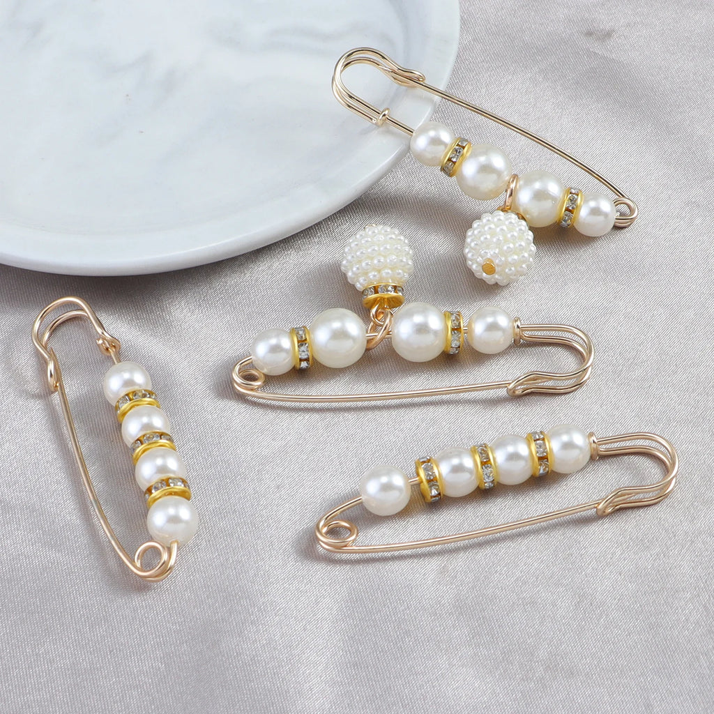 Kpop Gold Brooch Set – Fashion Safety Pins for Women