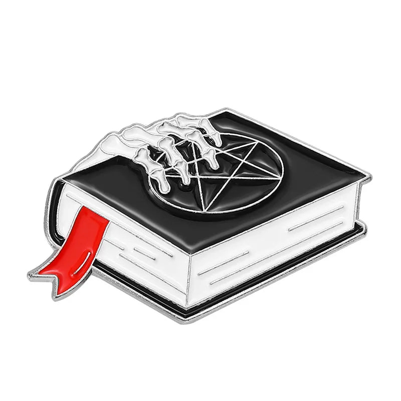 Mystic Crow Enamel Pin – Tarot & Magic Ball Design