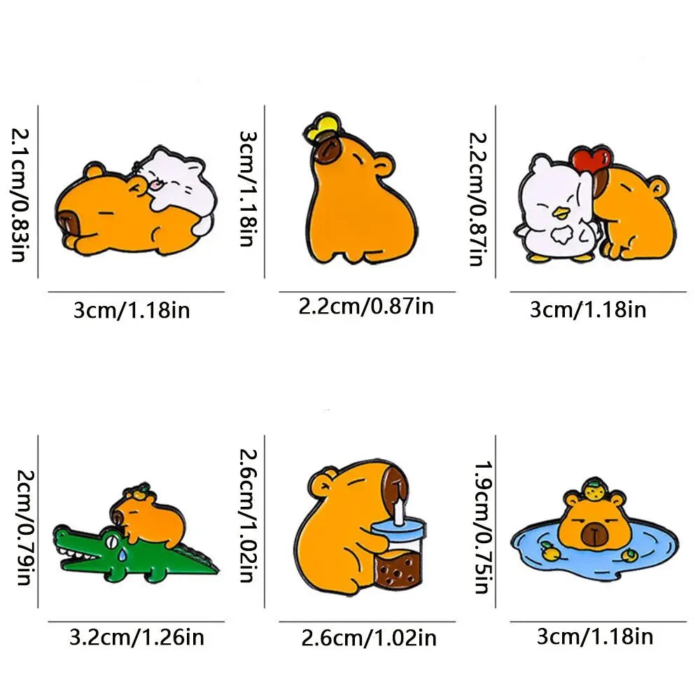 Capybara & Dolphin Brooch – Cute Bag Charm