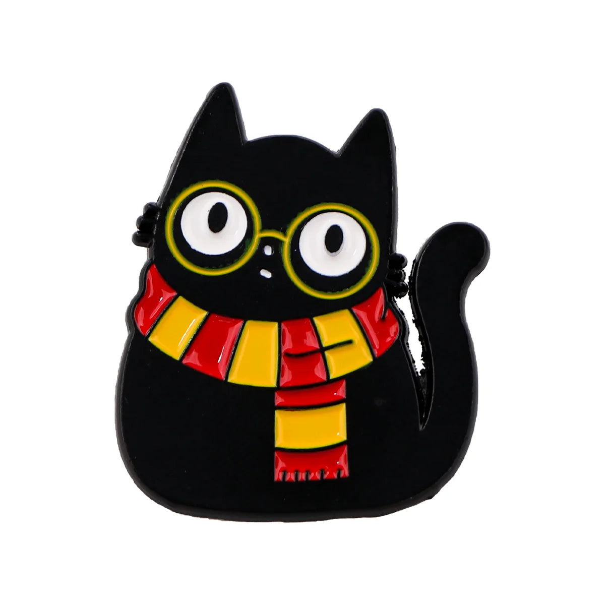 Cute Black Cat Enamel Pin – Witchy Halloween Brooch
