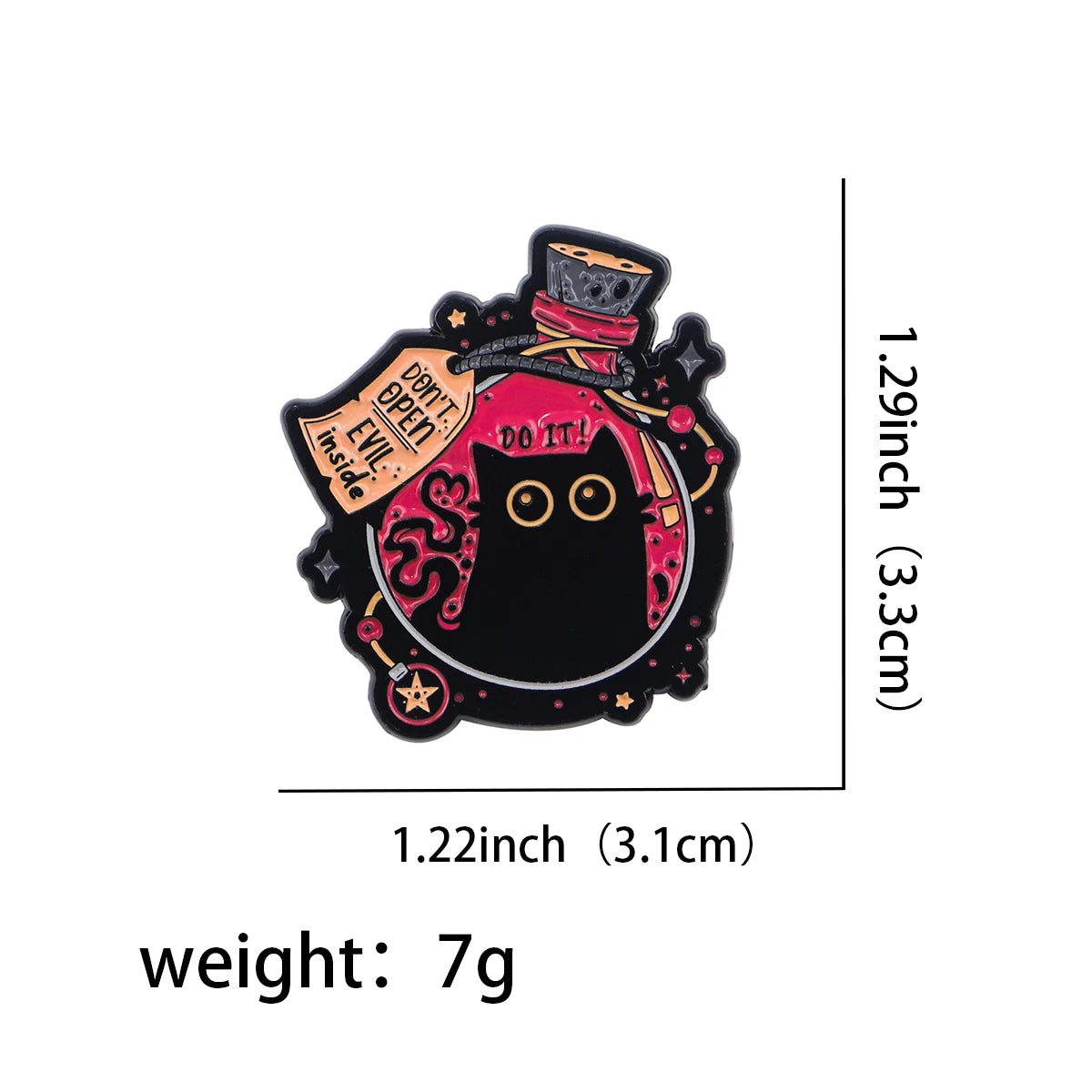 Cute Black Cat Enamel Pin – Witchy Halloween Brooch