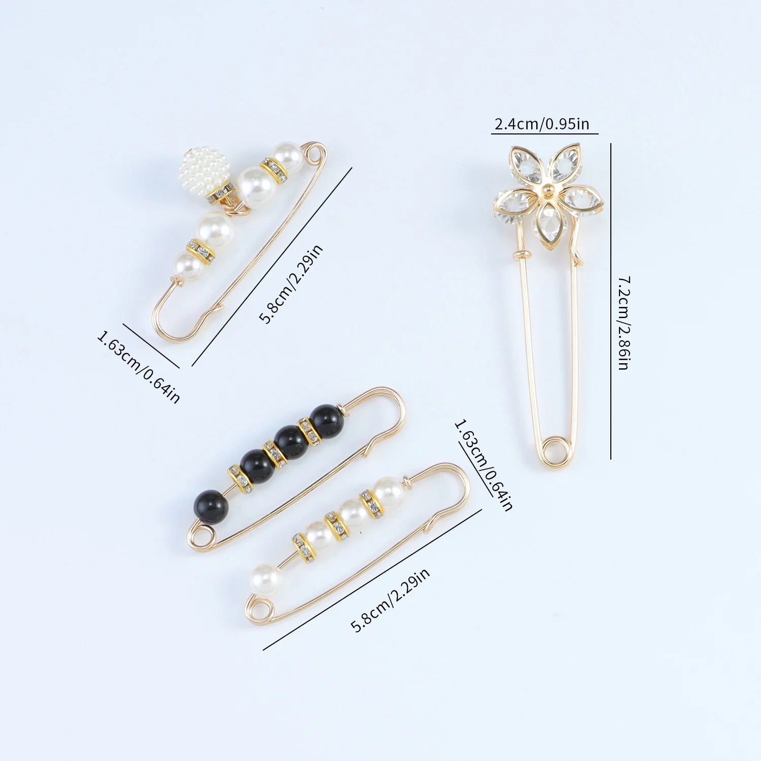 Kpop Gold Brooch Set – Fashion Safety Pins for Women
