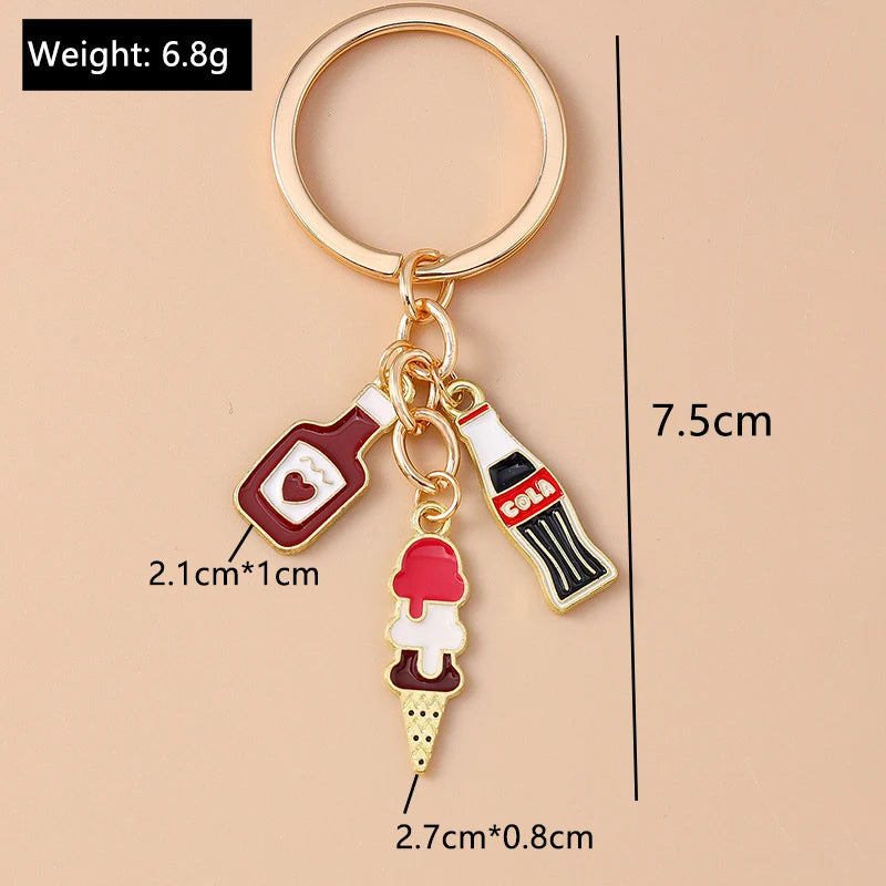 Red Wine Keychain – Cute Enamel Key Ring for Handbags