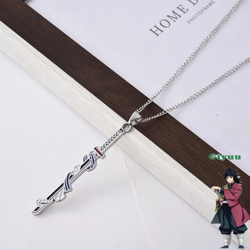 Demon Slayer Necklace – Kimetsu no Yaiba Enamel Pendant Choker Cosplay Jewelry