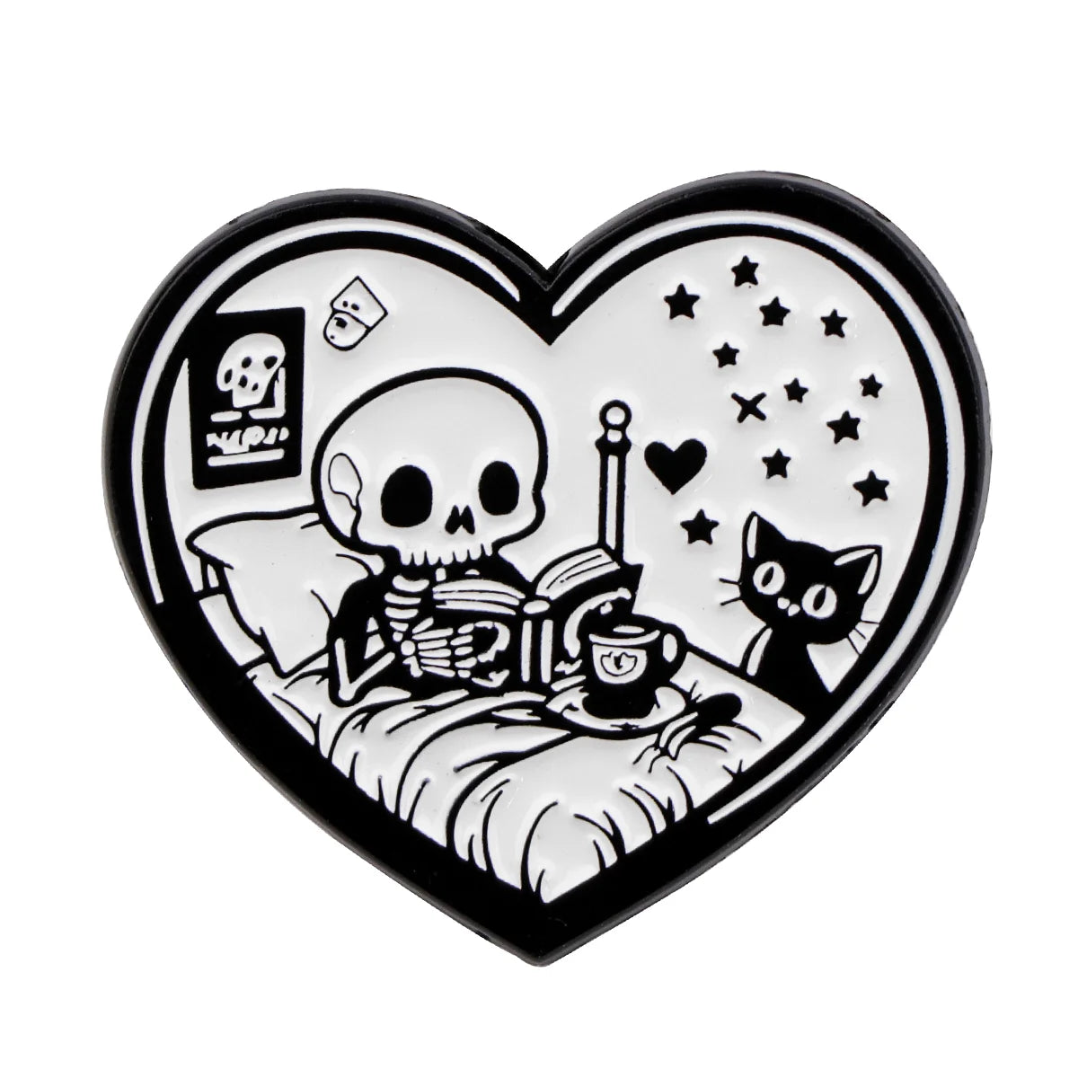 Cute Black Cat Enamel Pin – Witchy Halloween Brooch