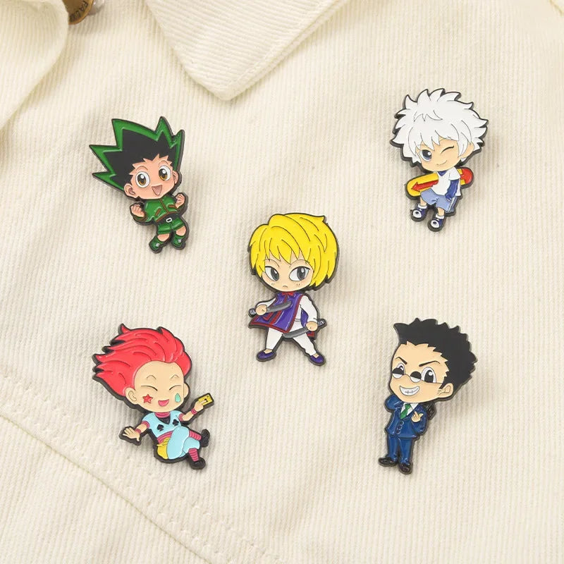 Hunter x Hunter Enamel Pin Set (5PCS) – Anime Lapel Badges for Clothes, Bags & Cosplay