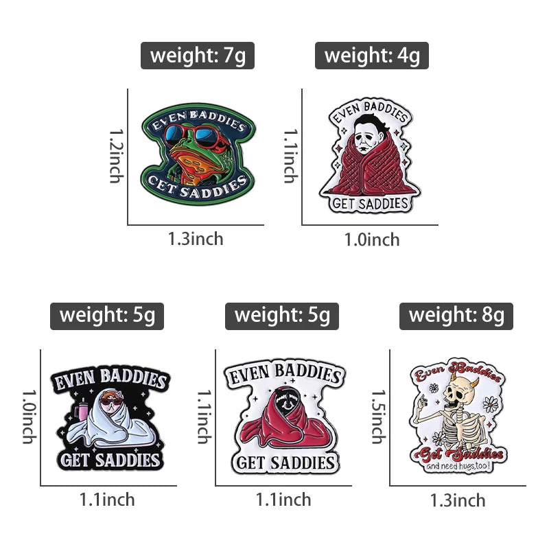 Cute Animal Enamel Pin Set (3–5pcs) – Cat & Capybara Brooches