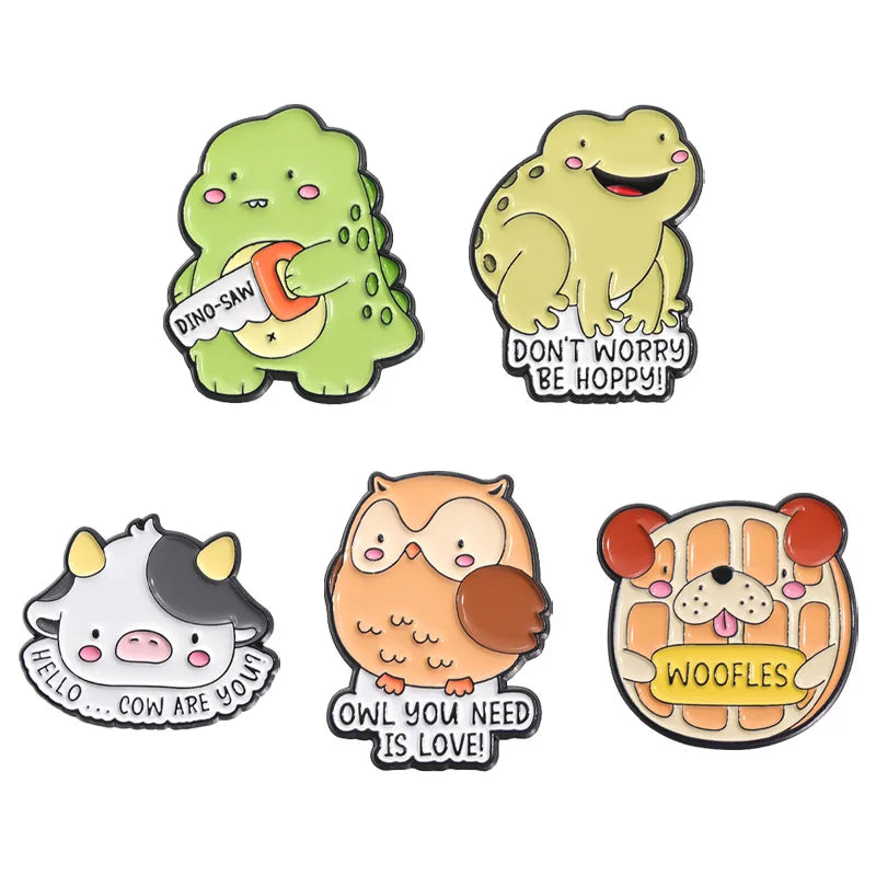 Frog, Rabbit & Duck Pins – Cute Animal Badges