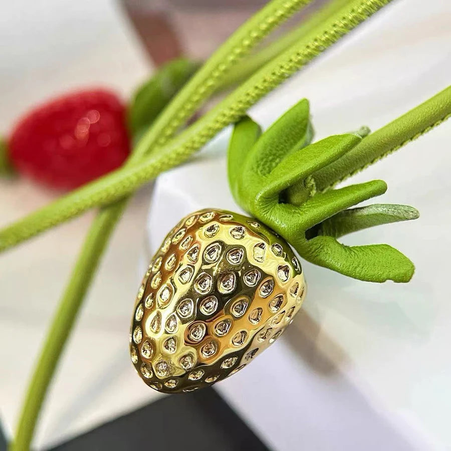 Raspberry & Blackberry Charm – Leather Bag Accessory