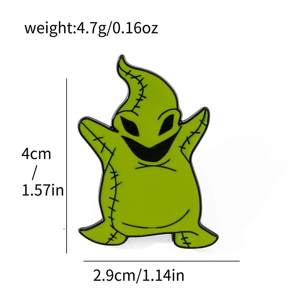 Nightmare Before Christmas Brooch Set – Oogie Boogie & Zero Enamel Pins for Clothes & Backpacks”