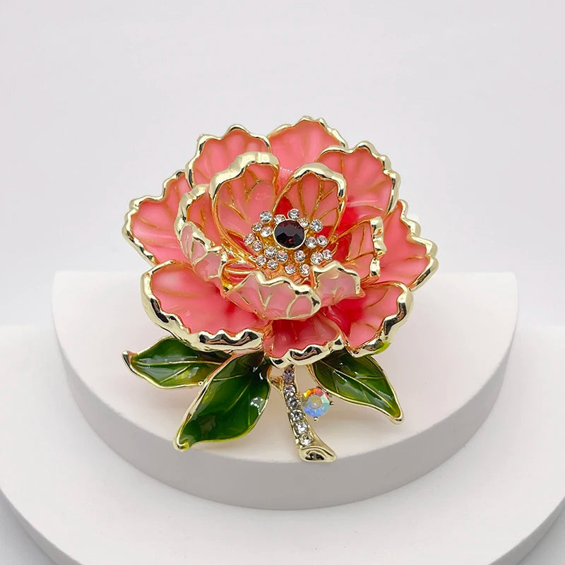 Sparkling Peony Brooch Jewelry