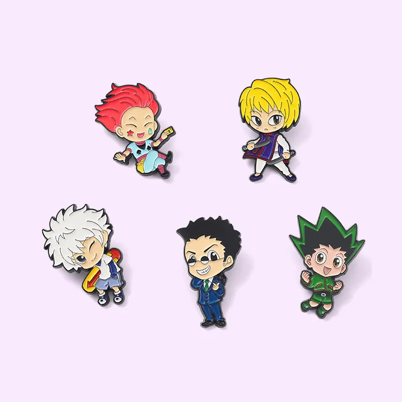 Hunter x Hunter Enamel Pin Set (5PCS) – Anime Lapel Badges for Clothes, Bags & Cosplay