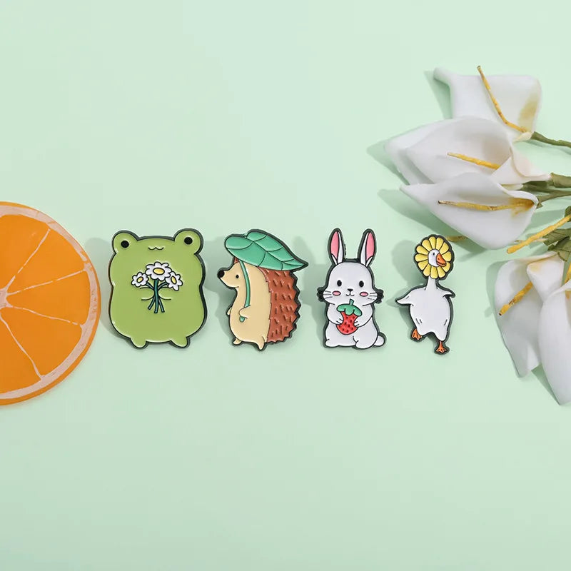 Frog, Rabbit & Duck Pins – Cute Animal Badges