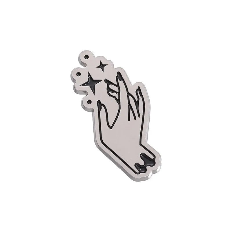 Mystic Crow Enamel Pin – Tarot & Magic Ball Design