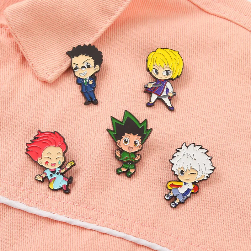Hunter x Hunter Enamel Pin Set (5PCS) – Anime Lapel Badges for Clothes, Bags & Cosplay