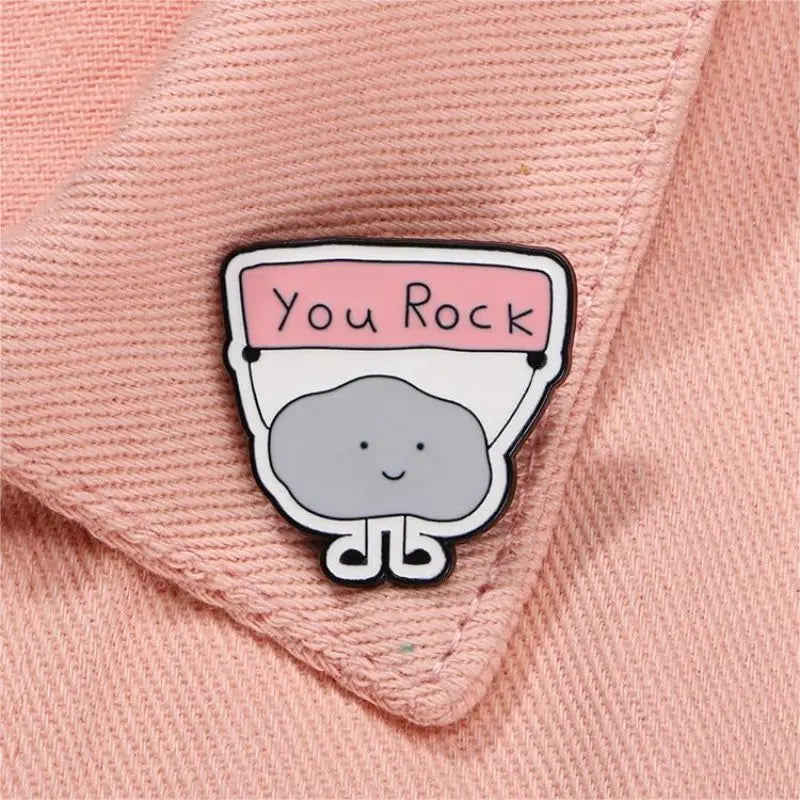 You Rock Cloud Enamel Brooch – Cute Cartoon Lapel Pin