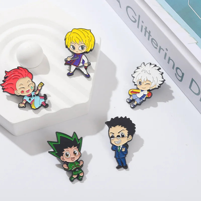 Hunter x Hunter Enamel Pin Set (5PCS) – Anime Lapel Badges for Clothes, Bags & Cosplay