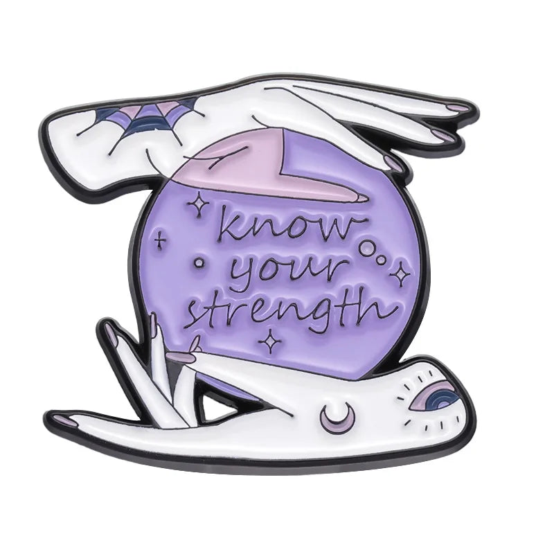 Mystic Crow Enamel Pin – Tarot & Magic Ball Design