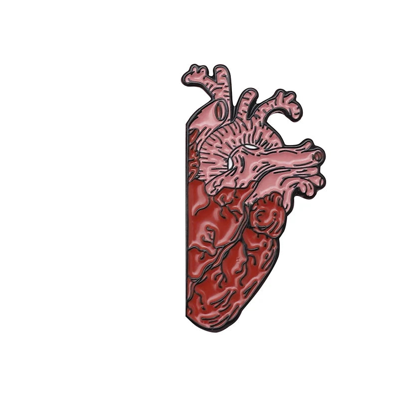 Anatomical Heart Enamel Pin – Medical Brooch Gift