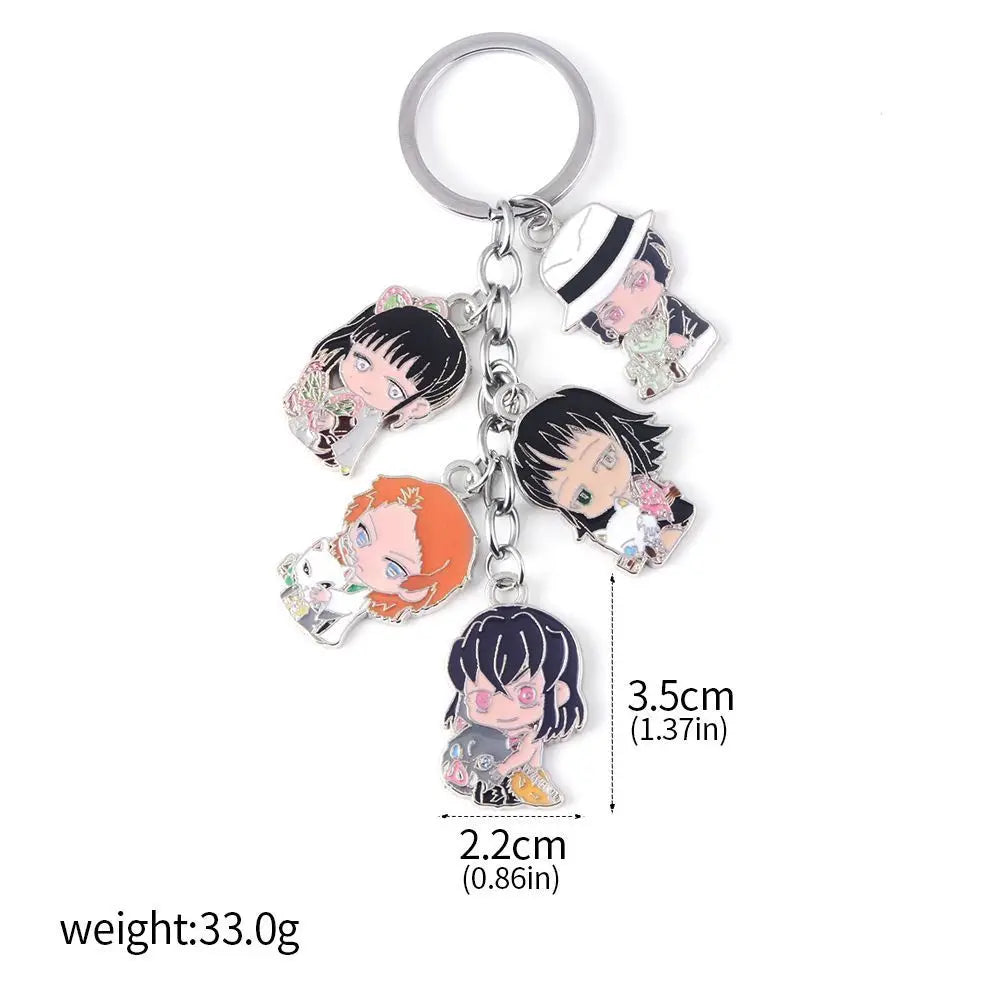 Demon Slayer Metal Keychain – Kimetsu no Yaiba Tanjirou, Nezuko & Zenitsu Pendant
